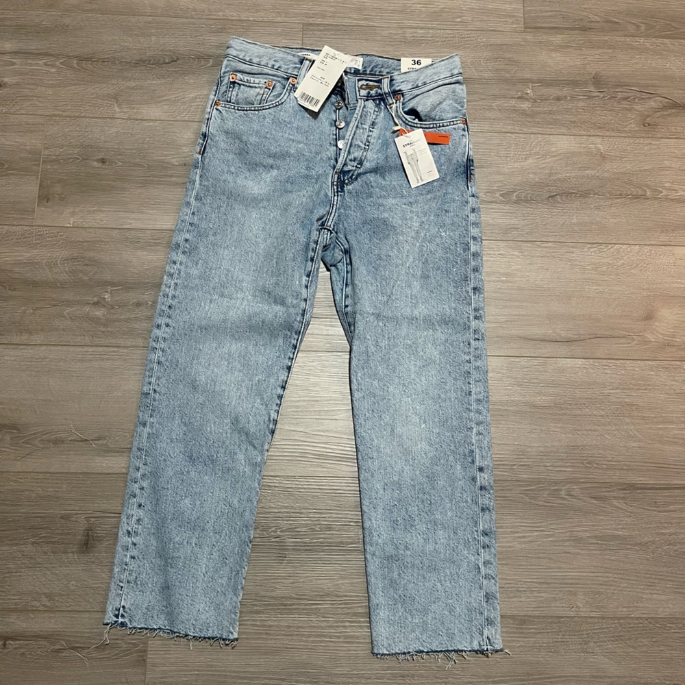 NWT Mango straight fit cropped jeans